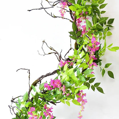 180cm Fake Ivy Wisteria Flowers Artificial Plant Vine Garland for Room Garden Decorations Wedding Arch Baby Shower Floral Decor