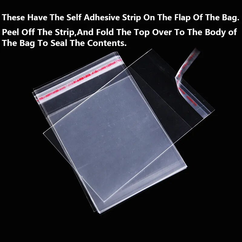 Sac en Cellophane transparent auto-adhésif, sac d'emballage en plastique OPP auto-scellant pour bonbons, biscuits, emballage de jouets, sac cadeau de fête refermable