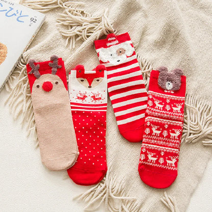 Chaussettes de noël de dessin animé, décorations de joyeux noël pour la maison, cadeaux de noël, fournitures de bonne année