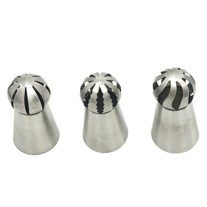 1/3PC Cupcake Stainless Steel Sphere Ball Shape Icing Piping Nozzles Pastry Cream Tips Flower Torch Pastry Tube Decoration Tools