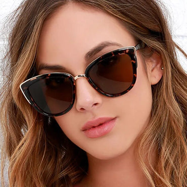 Vintage Cat Eye Sunglasses Woman Retro Driving Round Metal Frame Sun Glasses For Female Mirror UV400