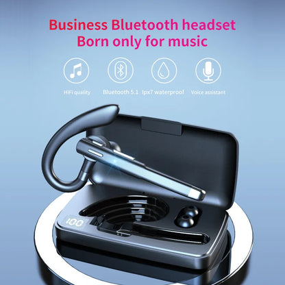 Bluetooth-hörlurar 5.1-hörlurar Stereo Handsfree Brusreducerande Trådlöst Business Headset med HD-mikrofon för alla smarta telefoner