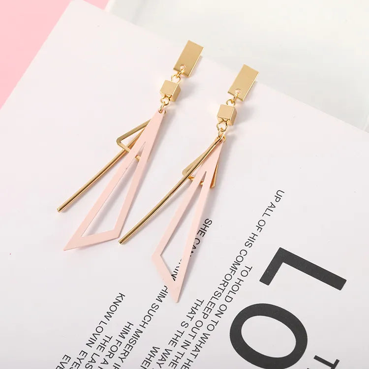 Long Statement Geometric Triangle Tassel Dangle Drop Earrings For Women Earrings Fashion Jewelry Oorbellen Brincos