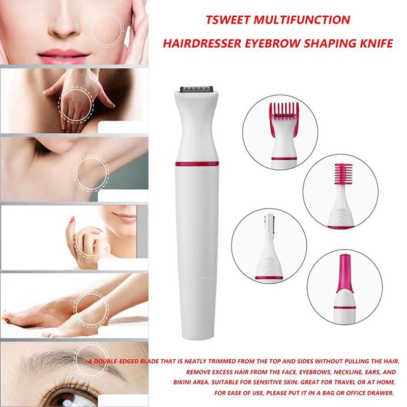 5 In 1 Women Hair Removal Women Shaver Female Shaving Machine Electric Trimmer Razor Bikini for Eyebrow Face Underarm