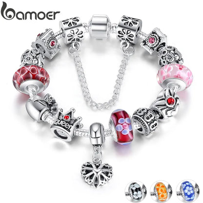 BAMOER Queen Jewelry Silver Plated  Bracelet