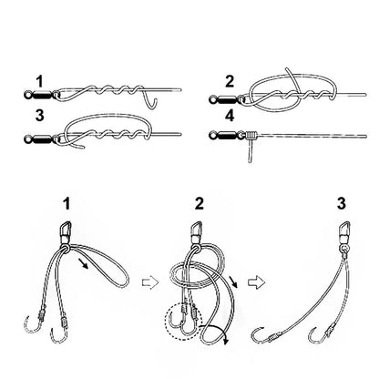 Pivot de pêche 50 à 100 pièces/boîte, tailles 4/0 #-14 #, connecteur solide, roulement à billes, pivot de pêche à pression, roulement de perles en acier inoxydable