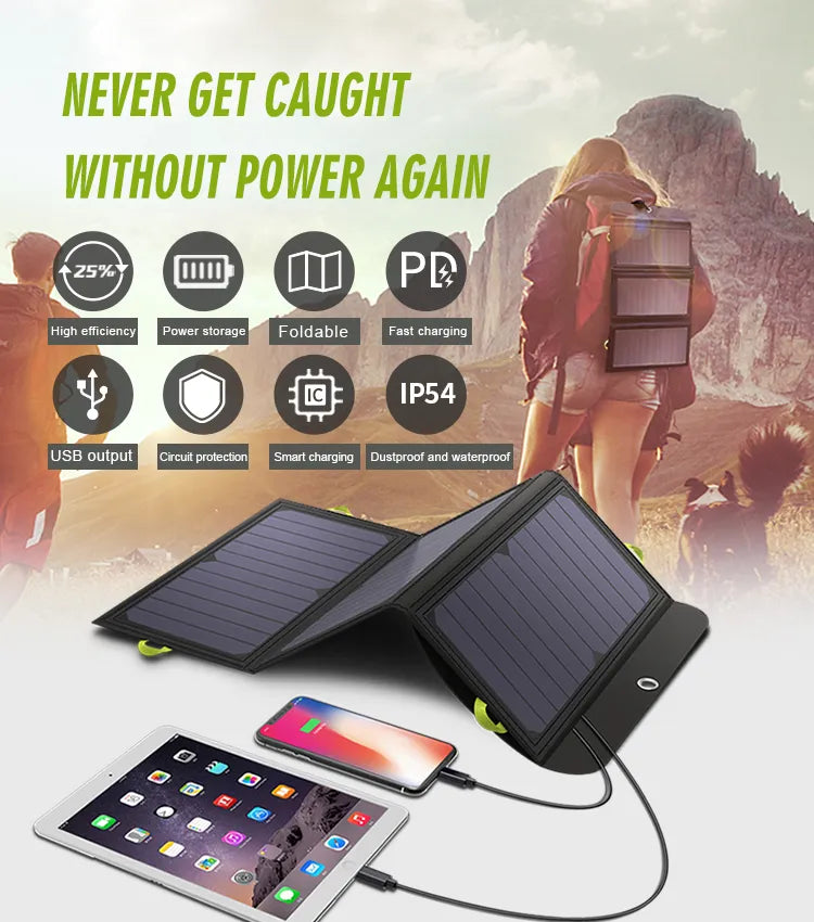 ALLPOWERS panneau solaire 5V 21W batterie intégrée 10000mAh chargeur solaire Portable batterie solaire étanche pour téléphone Portable en plein air