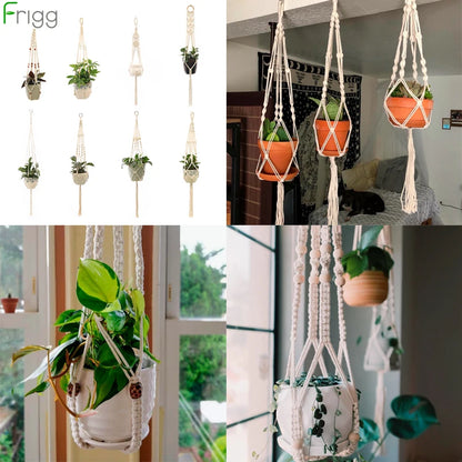 Hanging Plant Handmade Macrame Plant Hanger Flower Pot Planter Hanger Wall Decor Courtyard Garden Hanging Planter Hanging Basket