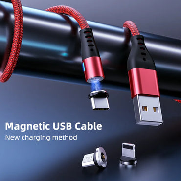 AUFU Magnetic Micro USB Type C Cable For iPhone Xiaomi Mobile Phone Fast Charging USB Cable Magnetic Charger Wire Cord Samsung