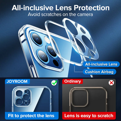 9H Tempered Case luxury Clear Case For iPhone 15 14 13 12 11 Pro Max Anti Yellow Full Lens Transparent Cover