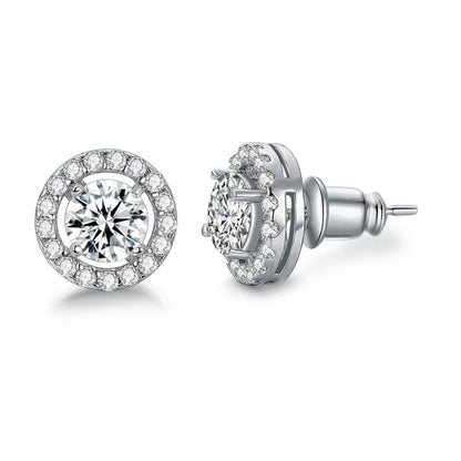 Boucles d'oreilles à tige en zircon AAA+ 0,75 ct pour femme