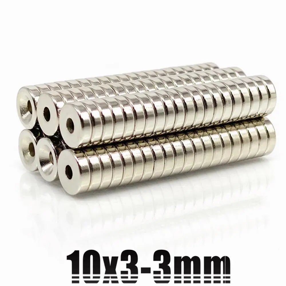 10~200st 6x3 8x3 10x3 12x3 18x3 Hål 3mm N35 NdFeB Försänkt rund magnet Superkraftig Stark Permanent Magnetisk imane-skiva