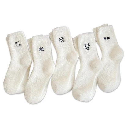 Women's Mid-calf Length Sock Cute Mink Fur Thick Winter Socks