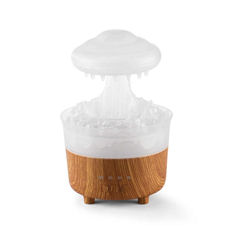 Humidificateur de veilleuse nuage de pluie avec son de goutte d'eau de pluie et diffuseur d'huile essentielle de lumière LED 7 couleurs aromathérapie