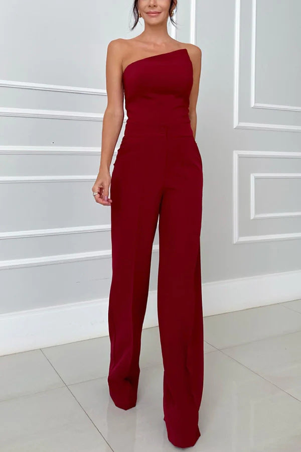 Tube Top Sleeveless Top Wide Leg Pants