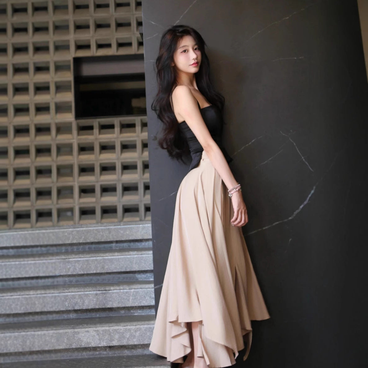 Professional High Waist Bubble Bud Skirt - Playful Pattern Design (High-Quality Materials, Statement Piece)