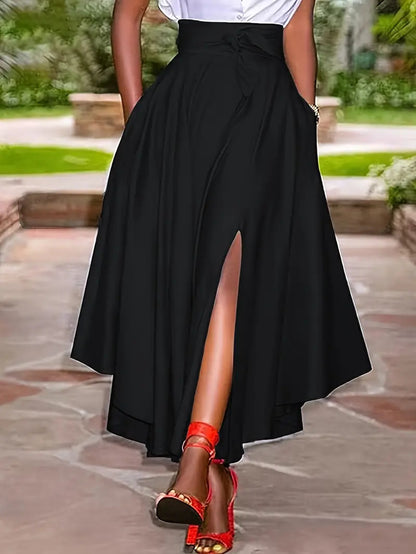 Professional Casual Women's Midi Ruffled Skirt - Cotton Flounced Design (4 Colors, XS-XXL, Mid-Length)