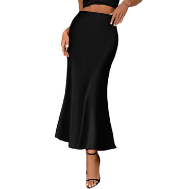 Professional Temperament High Waist Fishtail Skirt - Polyester Hip Design (3 Colors, S-XXL, Commute Style)