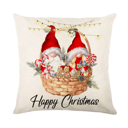 Christmas Decorations Pillow Covers Sofa Square Throw Pillow Cases Stamping Snowflake Waist Cushion Cover Home Bed Decor