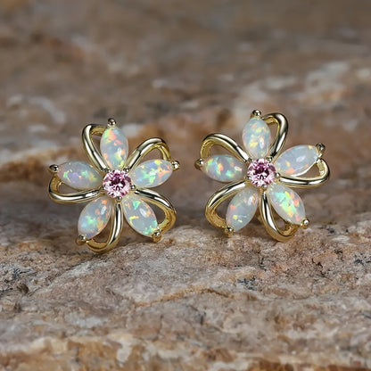 Cherry Blossom Stud Earrings - Fashion Jewelry