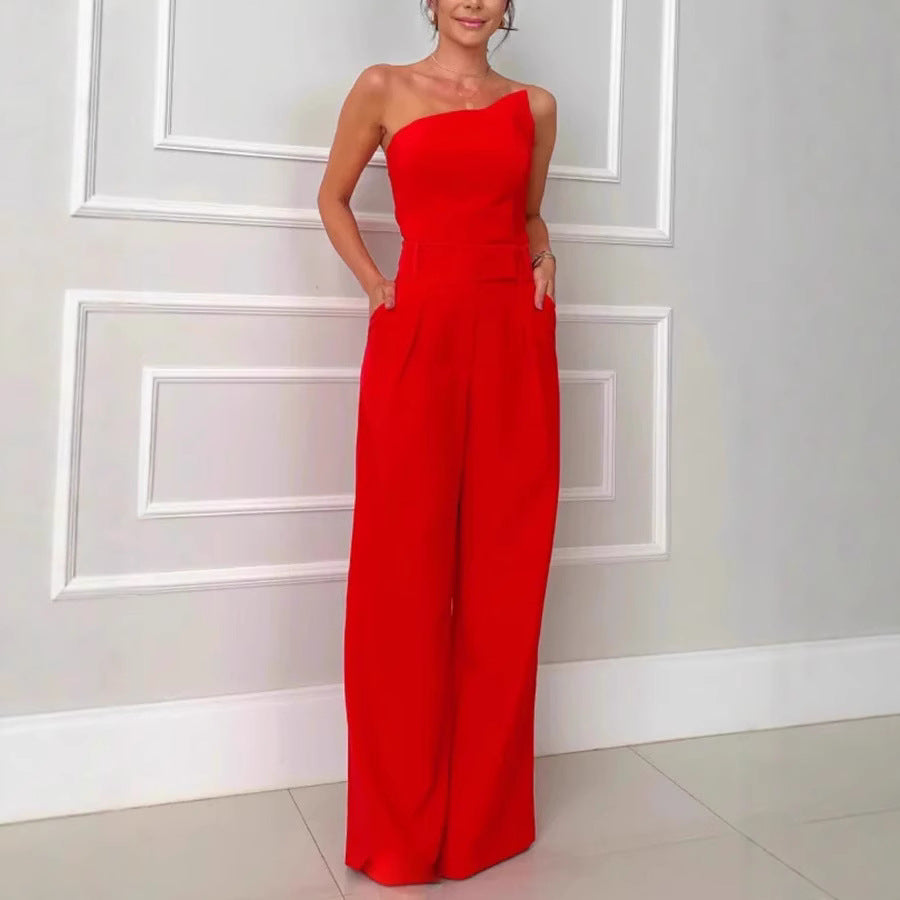 Tube Top Sleeveless Top Wide Leg Pants