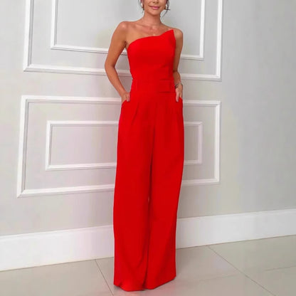 Tube Top Sleeveless Top Wide Leg Pants