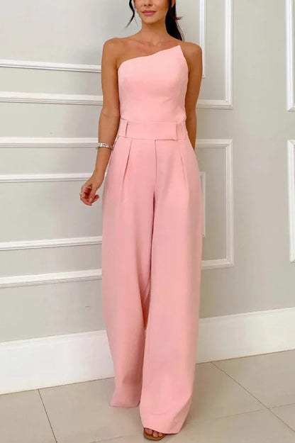 Tube Top Sleeveless Top Wide Leg Pants