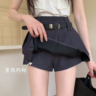 Professional Women's Solid Color Casual High Waist Pleated Skirt - Versatile Design (High-Quality Materials, Work Casual)