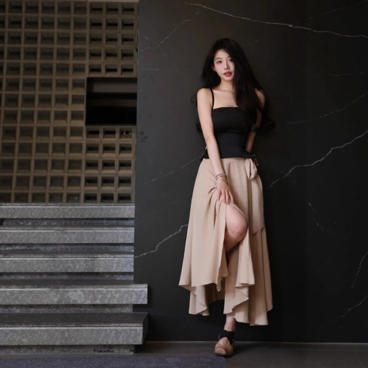 Professional High Waist Bubble Bud Skirt - Playful Pattern Design (High-Quality Materials, Statement Piece)