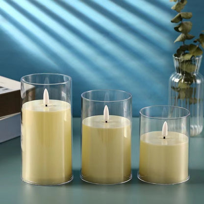 Electric Candle Lamp Led Simulation With Cup Home Decor