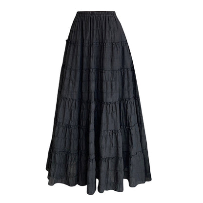 Multi-layer Wooden Ear Stitching Tiered Skirt