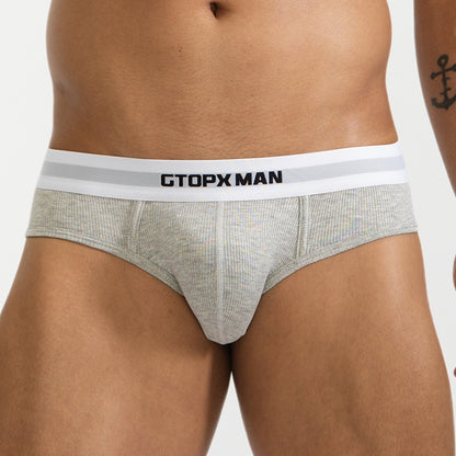 Fashion Solid Color Thread Men's Triangle Underpants