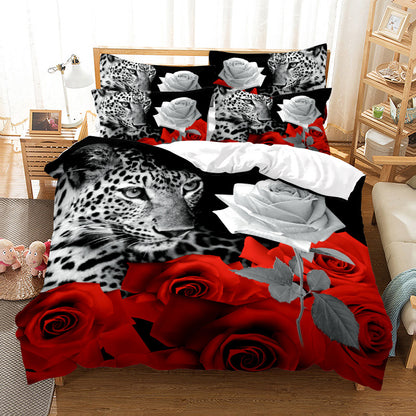 Rose Bedding Suit Polyester Home Textile