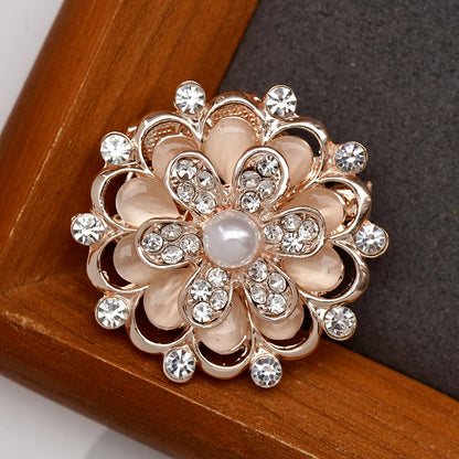 Three-dimensional Flower Scarf Buckle Brooch Multifunctional