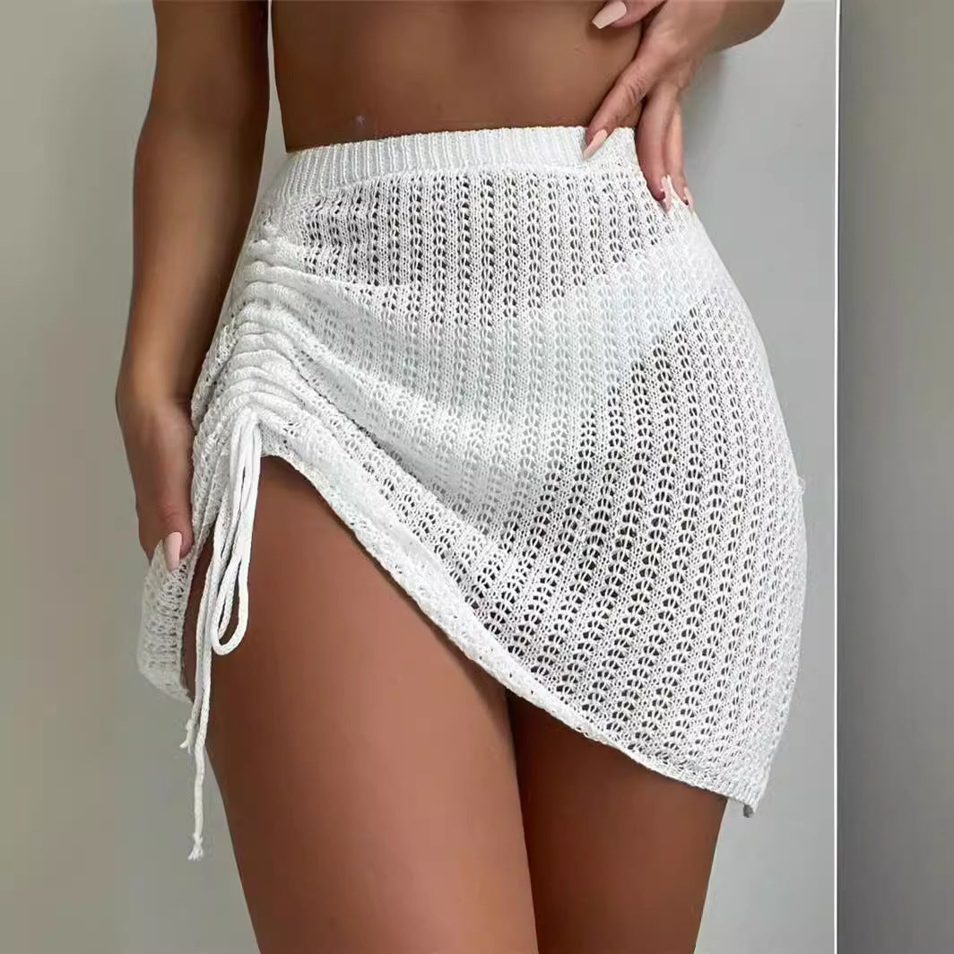 Summer Beach Knitted Hollow Polyester Hip Skirt