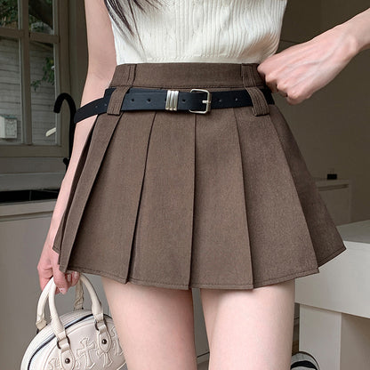Professional Women's Solid Color Casual High Waist Pleated Skirt - Versatile Design (High-Quality Materials, Work Casual)