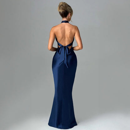 Sommarmode Elegant Rygglös Ärmlös Klänning
