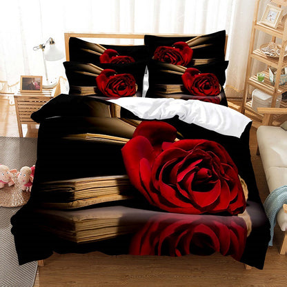 Rose Bedding Suit Polyester Home Textile