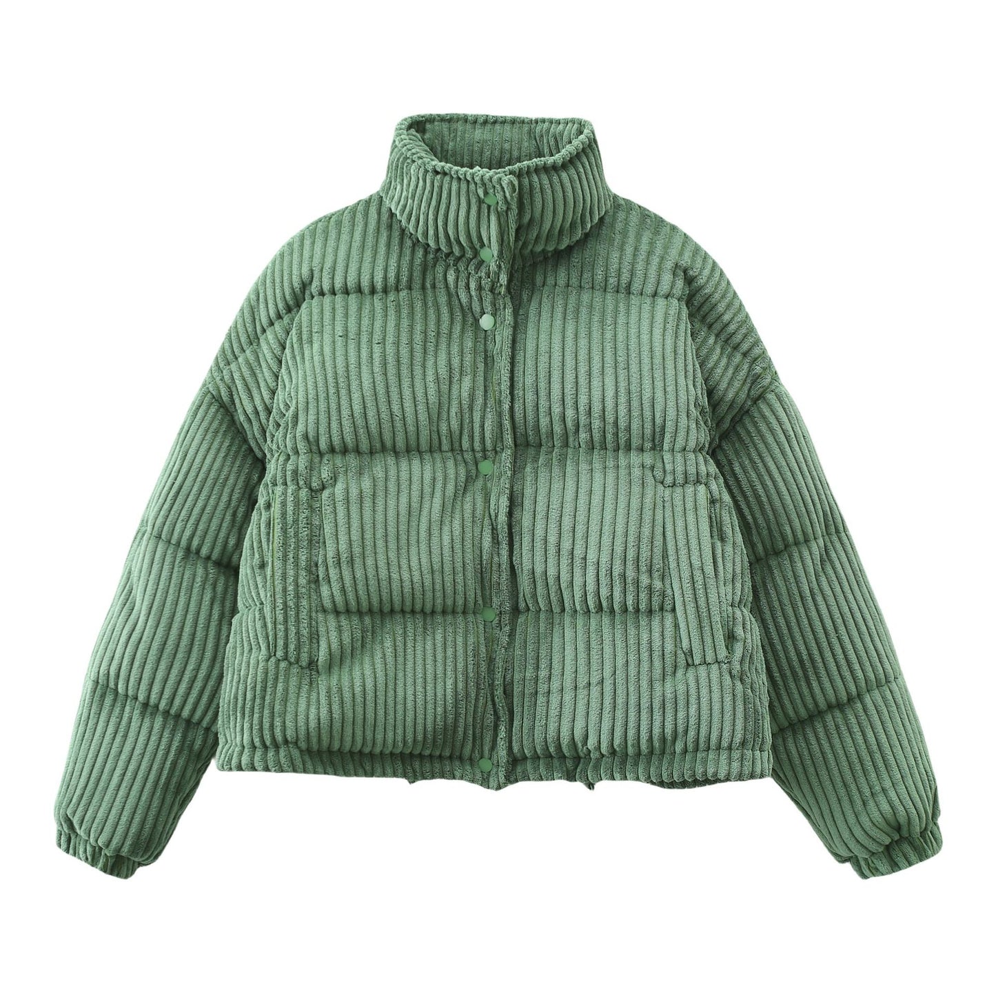 Manteau chaud en velours côtelé, manteau court et ample en coton