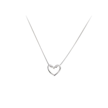 S925 Sterling Silver Minimalist Hollow Heart Necklace For Women