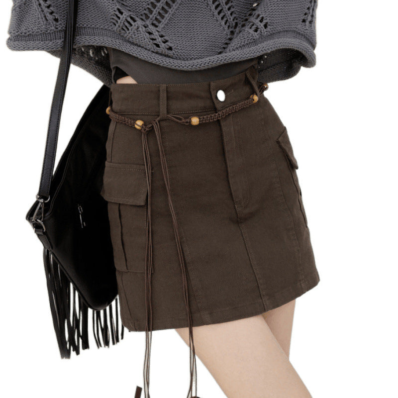 High Waist Slimming Small Word Hot Girl Hip Short Pantskirt