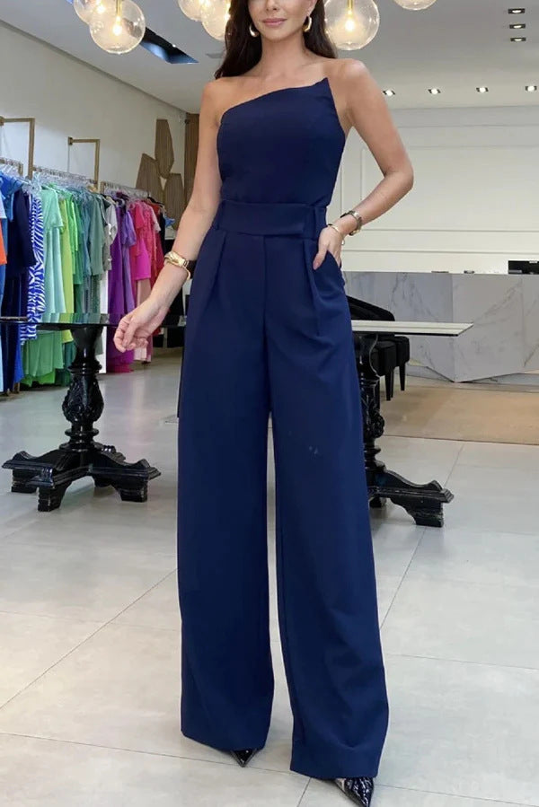Tube Top Sleeveless Top Wide Leg Pants