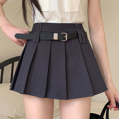 Professional Women's Solid Color Casual High Waist Pleated Skirt - Versatile Design (High-Quality Materials, Work Casual)