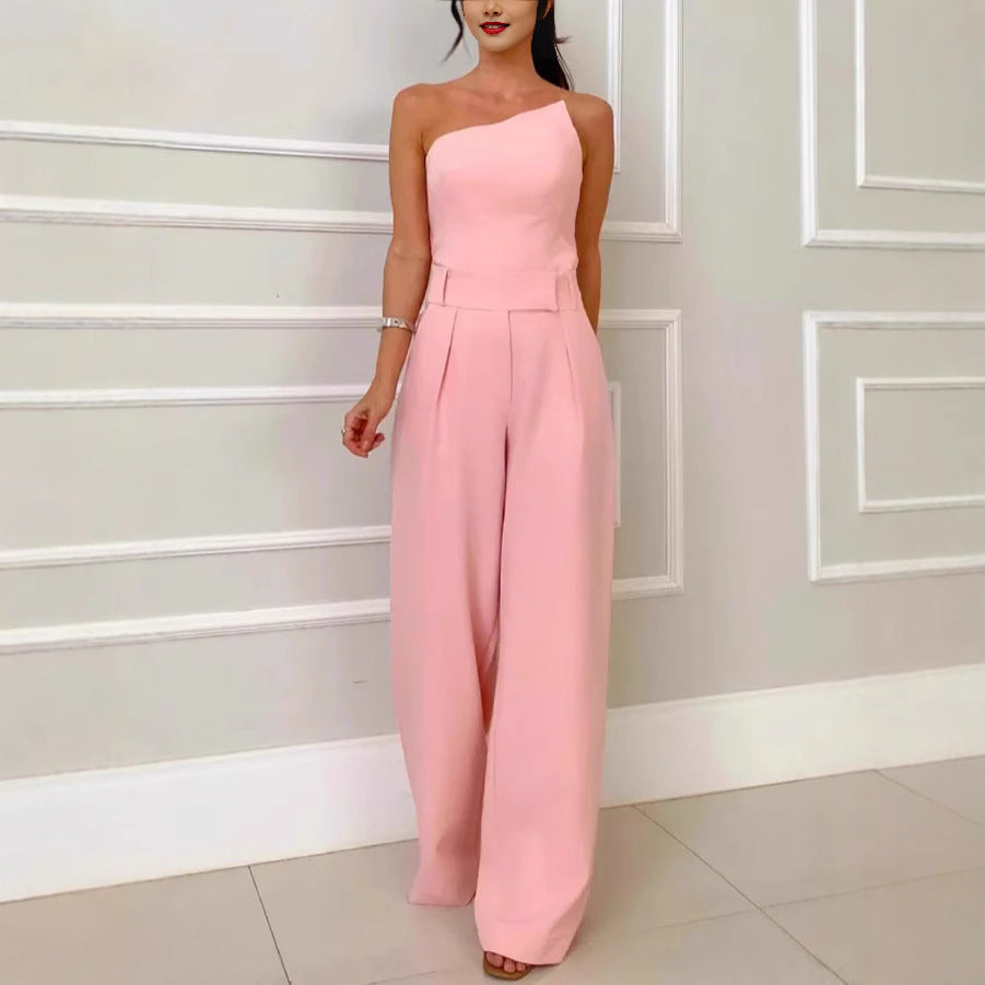 Tube Top Sleeveless Top Wide Leg Pants