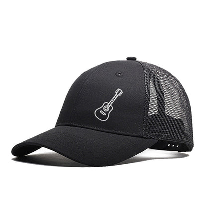 Pure Cotton Six Pieces Mesh Cap Black Forest Embroidery