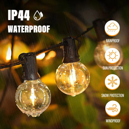 LED G40 Ball String Lights Waterproof Outdoor Garden Garland String Lights Terrace Garden Pub Christmas Party Decoration