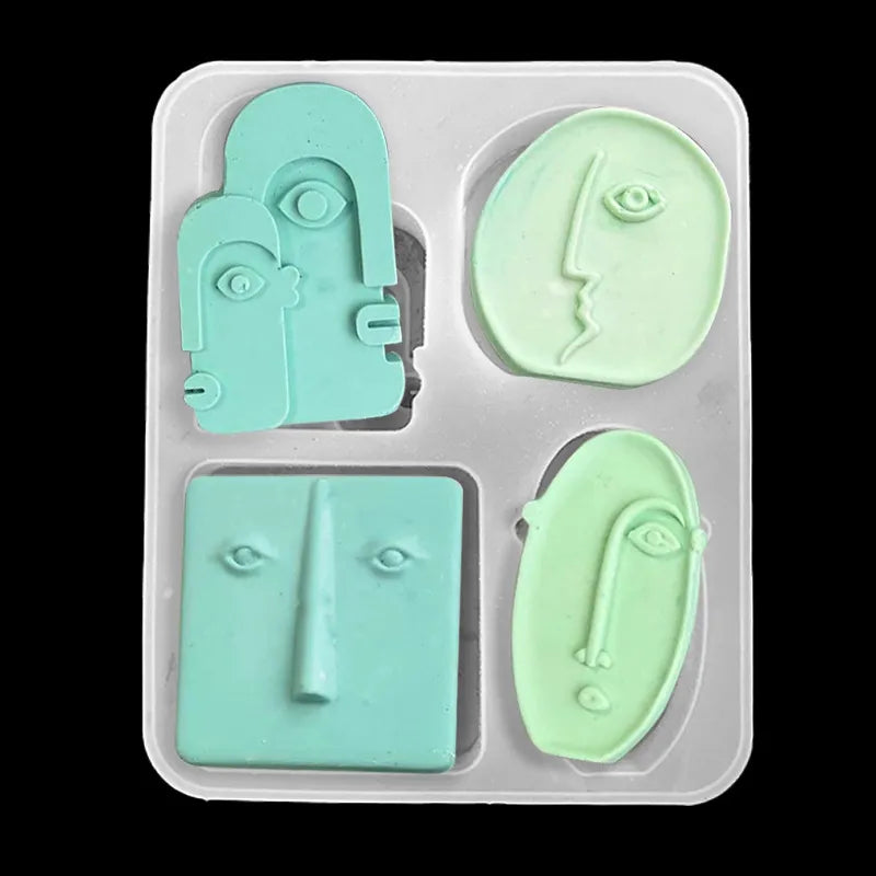 Nordic Design Silicone Candle Mold Handmade Abstract Human Face Plaster Epoxy Resin Aromath Soap Molds Home Decor Craft Gifts