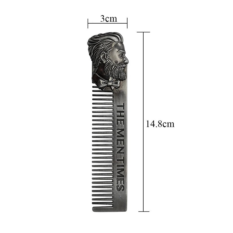 1PC Gentelman Barber Styling Metal Comb Stainless Steel Men Beard Comb