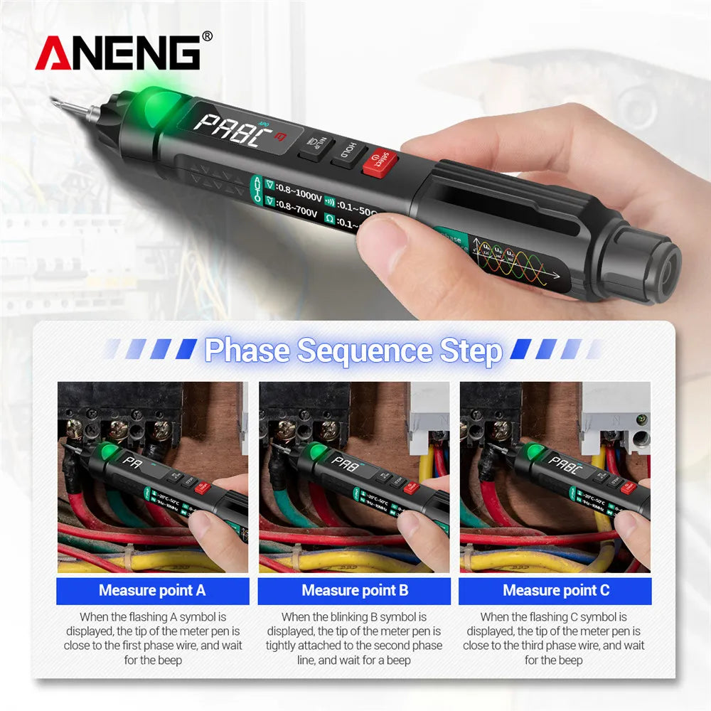 ANENG A3008 Digital Multimeter Auto Intelligent Sensor Pen Tester 6000 Counts NonContact Voltage Meter Multimeter Polimetro