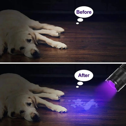 LED UV Flashlight 365/395nm Portable Mini Ultraviolet Torch Waterproof Zoomable Violet Light Pet Urine Scorpion Detector UV Lamp